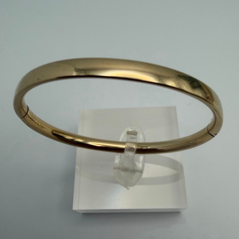 Vintage 1/20 14K Gold Filled Hinged Baby Bangle Bracelet Engraved Children's